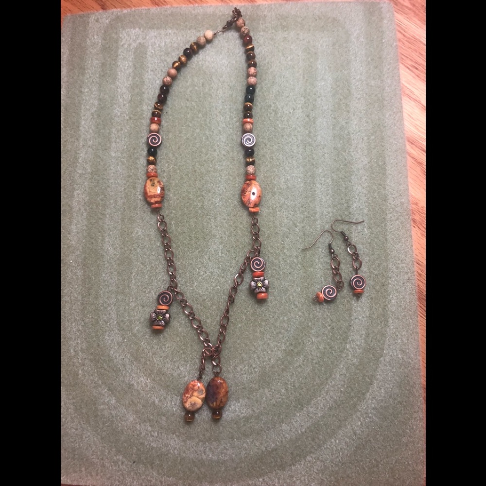 Handmade necklace and earrings